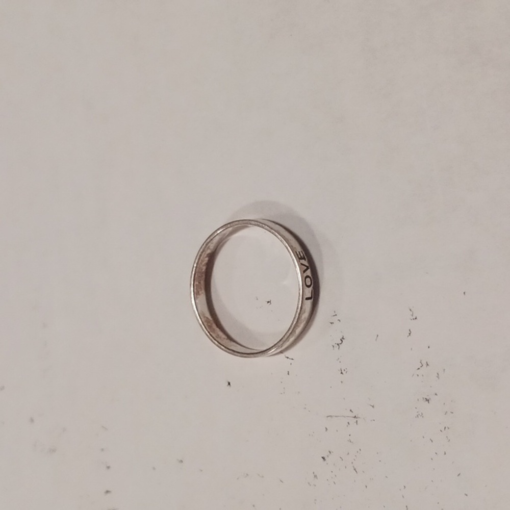 Sterling silver ring with Love inscribed on the front
